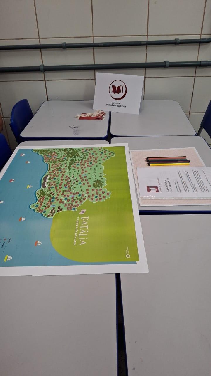 Figure 2: Set of activity materials, containing the map of Datalia